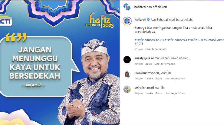 Hasil Hafiz Indonesia 2023 (Instagram/hafizrcti)